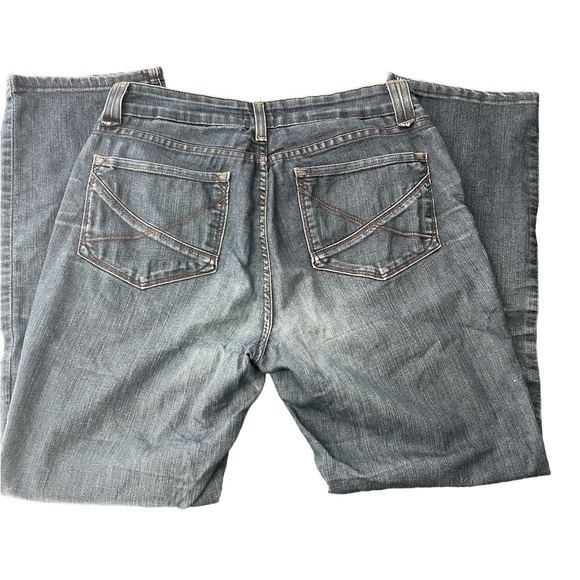 NYDJ Marilyn Straight Jeans DARK WASH distressed naturally SZ 10 EUC - Picture 4 of 13